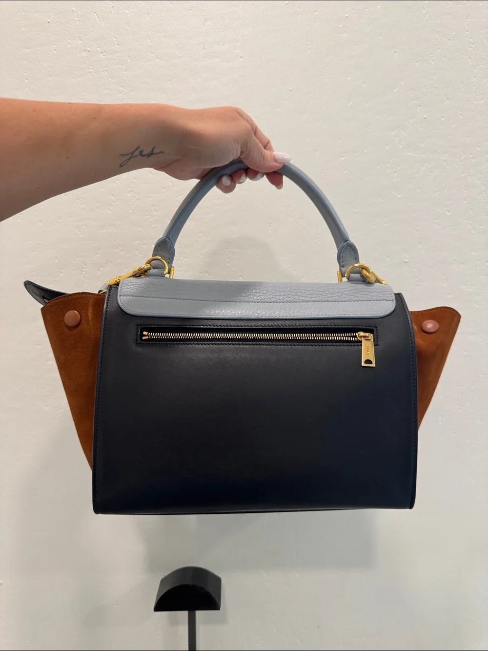 Celine Tricolor Trapeze with Gold Hardware